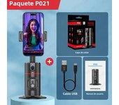 Soporte De Teléfono Móvil Con Rastreo Facial Automático P02 Giratorio 360° Para Vlog Y Video En Vivo Stabilizador Gimbal De Escritorio Compatible Con Smartphones Bluetooth ABS