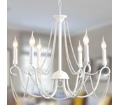 Vintage Lámpara de Araña de Metal Iluminación Estilo Vela Colgante Luz Alta Ajustable Cadena de Metal para Granja Comedor Cocina Isla Vestíbulo Negro 6 Luces