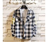 Men's checkered shirt, casual top, thin, spring and autumn