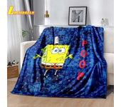 Go-SpongeBob Cartoon Printed Blanket Soft and Comfortable Flannel Throw Blanket Home Bed Sofa Children's Cute Birthday Gift