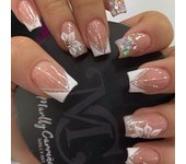 Set De Uñas Postizas Cortas Francés Minimalista Con 1 Jalea Y 1 Archivo De Uñas 24 PCs Uñas De Tiras Estilo Jelly Y Minimalista