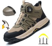 Zapatos de seguridad para hombre, zapatos de trabajo indestructibles, botas de trabajo protectoras antiperforación con punta de acero, zapatos de trabajo de construcción antideslizantes de seguridad