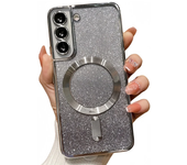 Glitter Bright Cover For Samsung Galaxy S24 S23 S22 S21 S20 Ultra Plus FE Case Note20 Ultra Plating Wireless MagSafe Magnetic