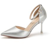 2024 new style women's shoes/sandals/high heels/stilettos/pointed toes/spring/summer/autumn/winter/banquet/wedding/work/leather/6.5 black