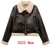 Chaqueta gruesa y cálida de borreguito sintético para mujer, abrigo Vintage de manga larga con dobladillo y cinturón, a la moda