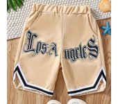 Pantalones Cortos De Baloncesto Con Estampado De Moda LOS ÁNGELES Para Chicos, Cintura Elástica, Cómodos Y Transpirables Para