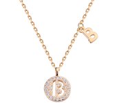 Letra O Joyería de diseño original 925 plata de ley ligera de lujo pinyin con apellido collar de letras