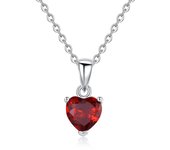 Eudora 925 Sterling Silver Birthstone Heart Zircon Necklace March Sept Dec Colorful Zircon Pendant Simple Jewelry For Women Gift