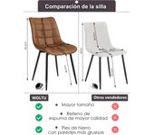 Pack de 2 Sillas de Comedor Asiento de Tela Dining Chairs Silla Diseño Silla Tapizada Estructura Metálica Sillón con Respaldo Sillas de Cocina Antracita BH247an-2