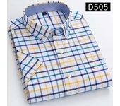 Oxford men's short sleeved informal single pocket checkered striped cotton shirt, comfortable, standard USTE