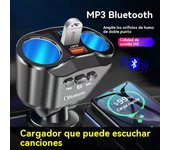 mechero coche bluetooth musica Carga rápida multifunción adaptador enchufe