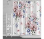 Green Plant Leaf Vines Flowers Shower Print Modern Nordic Minimalist Polyster Home Decor Bathroom Curtain with Hooks