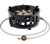 Estufa de Camping de 7 núcleos de 19800W, quemador de Gas turístico portátil de fuego fuerte de alta potencia, equipo de Camping de encendido electrónico a prueba de viento