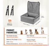 SucceBuy Dog Car Seat, Durable Waterproof Dog Booster for Vehicle, Having Support Frame, Clip-On Safety Leash