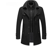 Chaquetas De Lana Para Hombre, Abrigo De Doble Cuello, Gabardina, Nueva Moda, Otoño E Invierno