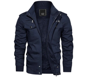 MAGCOMSEN Men's Winter Warm Jacket Casual Thicken Multi-Pockets Field Outerwear Fleece Lined Cargo Coat  Bomber Jacket