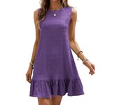 2025 spring and summer fashion versatile sleeveless crew neck dress