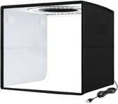 ULUZ 25cm Folding Portable High 97 CRI Ring Light Photo Lighting Studio Shooting Tent Box with 12 Colors Backdrops
