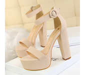 Nueva moda, Sandalias de tacón alto con plataforma para mujer, cómodas y sencillas, zapatos de tacón con punta abierta para fiesta y boda, zapatos adelgazantes con hebilla