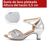 Zapatos De Baile Latino De Imitación De Piel De Oveja Para Mujeres Adultas Sandalias De Tacón Medio Con Fondo Blando Zapatos De Baile Cuadrado De Fellowship