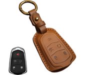 Handmade Genuine Leather Car Key Fob Case Cover Bag Protector Suitable For Cadillac Key Fob Cover Case ATS XTS XT5 XT4 CT6 XT6