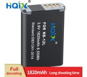 HQIX for Canon PowerShot N100 GX1-Mark-Ⅱ LEGRIA mini X camera NB-12L Dual Charger Battery