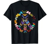 Peace Sign Butterflies 60's Retro Design World 70s Hippie T-Shirt