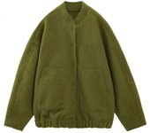 TRAFZA 2023 Women's Elegant Solid Coat Button Long Sleeve Pocket Bomber Jacket Female Spring Casual Loose Streetwear Coats