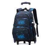 Rolling Backpack, Large Capacity Wheeled Backpack, Waterproof Trolley Book Bag (6 Wheels)