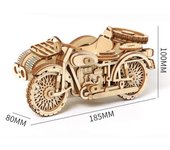 1/48 Tricycle Motorbike Puzzle Toy DIY Assemble Building Block Set 3D Wooden WW2 Military Mechanical Model Gift For Child Adults