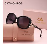 Gafas de Moda Polarizadas para Mujer CATMONROE - Montura Grande Elegante de PC con Bisagras de Metal Dorado, Protección, Gafas Elegantes para Viajar y Conducir, Caja de Regalo Incluida