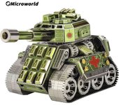 Microworld 3D Metal Puzzle Games Q Version OF Tank Model Kits DIY Laser Cutting Assembly Jigsaw Toys Christmas Gifts For Teen
