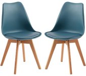 Pack de 4 Sillas de Comedor Sillas Cocina Nórdico con Asiento Tapizado y Las piernas de Madera de Haya Maciza, Blanco