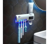 1pc-smart Ultraviolet Germicidal Toothbrush Holder Multi-functional Family Toothbrush Holder Wall-mounted No-punch Set