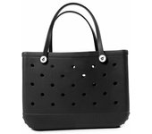 Solid Fashion Hole Durable Waterproof Beach Bag Fashion Rubber Handbag Beach Boat Swimming Sports Shopping Portable Handbag