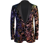 Mens One Button Sequin Dress Suit Jacket Party Festival Tuxedo Sport Coat