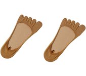 2Pcs Soft Thin Invisible Socks Womens Breathable Solid Color Five Toe Socks Hosiery Anti Slip Five Finger Socks Low Cut Shoes