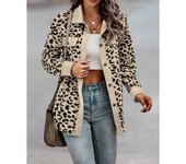 Chaqueta de manga larga con botones y estampado de leopardo para mujer, moda Otoño e Invierno 2025