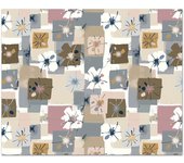 Papel Tapiz Personalizado Moderna Vinilo Pelado y Pegado, Papeles de Revestimiento de Paredes de Contacto Floral de Cuadrícula, Papeles Tapiz para Decoración del Hogar para Sala de Estar, Murales Abstractos de Flores para Interiores