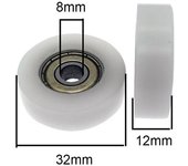 4pcs 8x32x12mm 608ZZ Ball Bearing Round Wheel Chrome Steel Guide Pulley Roller Pre-lubricated Single-row