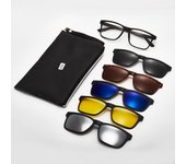Gafas de sol polarizadas para hombres y mujeres transfronterizas nuevas gafas TR90 montura gafas de sol de manga magnética de visión nocturna negra de cinco piezas
