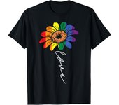 Love Sunflower Floral LGBTQ Rainbow Flag Gay Pride Ally T-Shirt Men's Tee