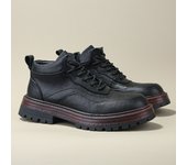 Botas de cuero de alta gama para hombres zapatos de piel de vaca pura zapatos altos de piel de vaca de primera capa