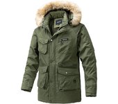 2024 Winter New Fleece Warm Thick Jacket Men Fashion Hooded Fur Collar Windproof Parka Coat Men Classic Brand Casual Jacket Men