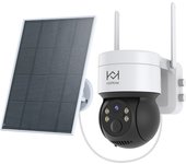 WiFi Solar Security Camera, 2K/2MP Battery Operated Surveillance Camera, 360° Pan&Tilt Outdoor Surveillance Camera with PIR Sensor, Color Night Vision, Two Way Audio