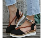 Wedge high heels women's new design Gladiator summer designer classic mid size pointed shoes