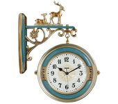 Reloj de Pared,Reloj de Doble Cara para decoración del hogar y jardín, Sala de Estar Interior y Exterior, Estudio, estación Ce
