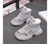 Botas de nieve de invierno más zapatos gruesos y cálidos de terciopelo para niños, zapatos deportivos livianos e impermeables de algodón puro para niños