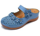 Summer Dong Dong Shoes Zapatillas de mujer Sandalias planas retro con punta redonda novedad
