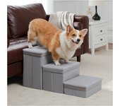 Escalera para mascotas para perros y gatos 3 peldaños, antideslizante para perros pequeños plegable